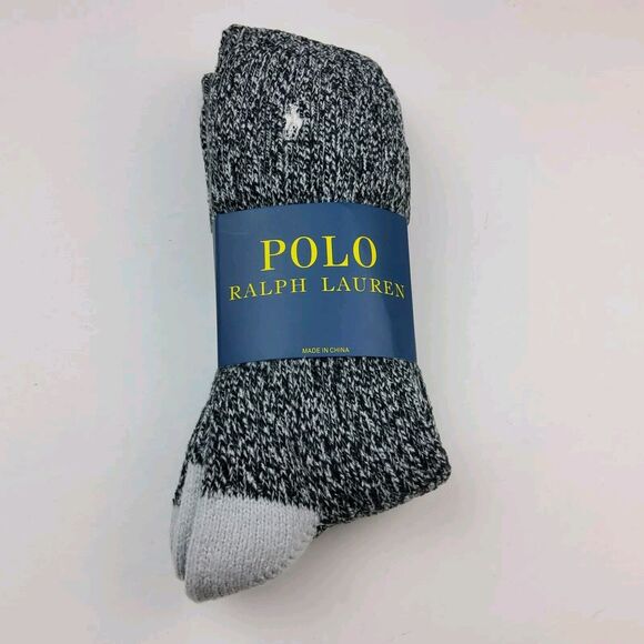 Polo Ralph Lauren Marled Soft Winter 2 Pairs Socks Size 10-13 - Picture 1 of 2